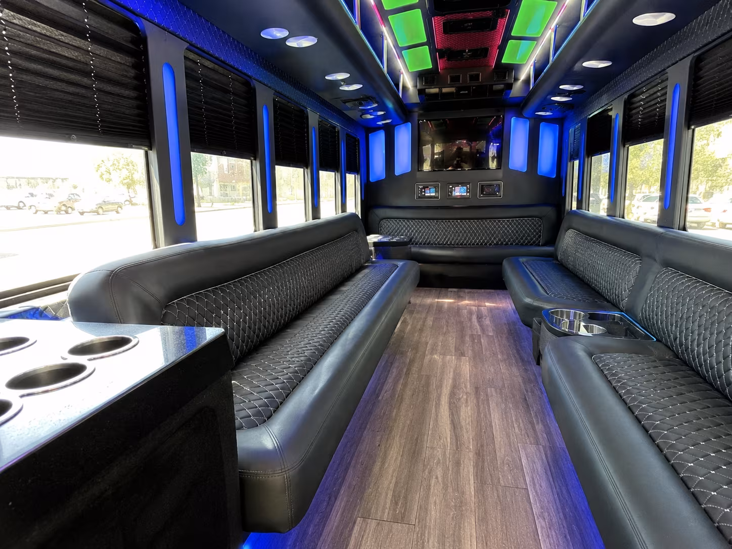 bountiful 15 passenger party bus inside