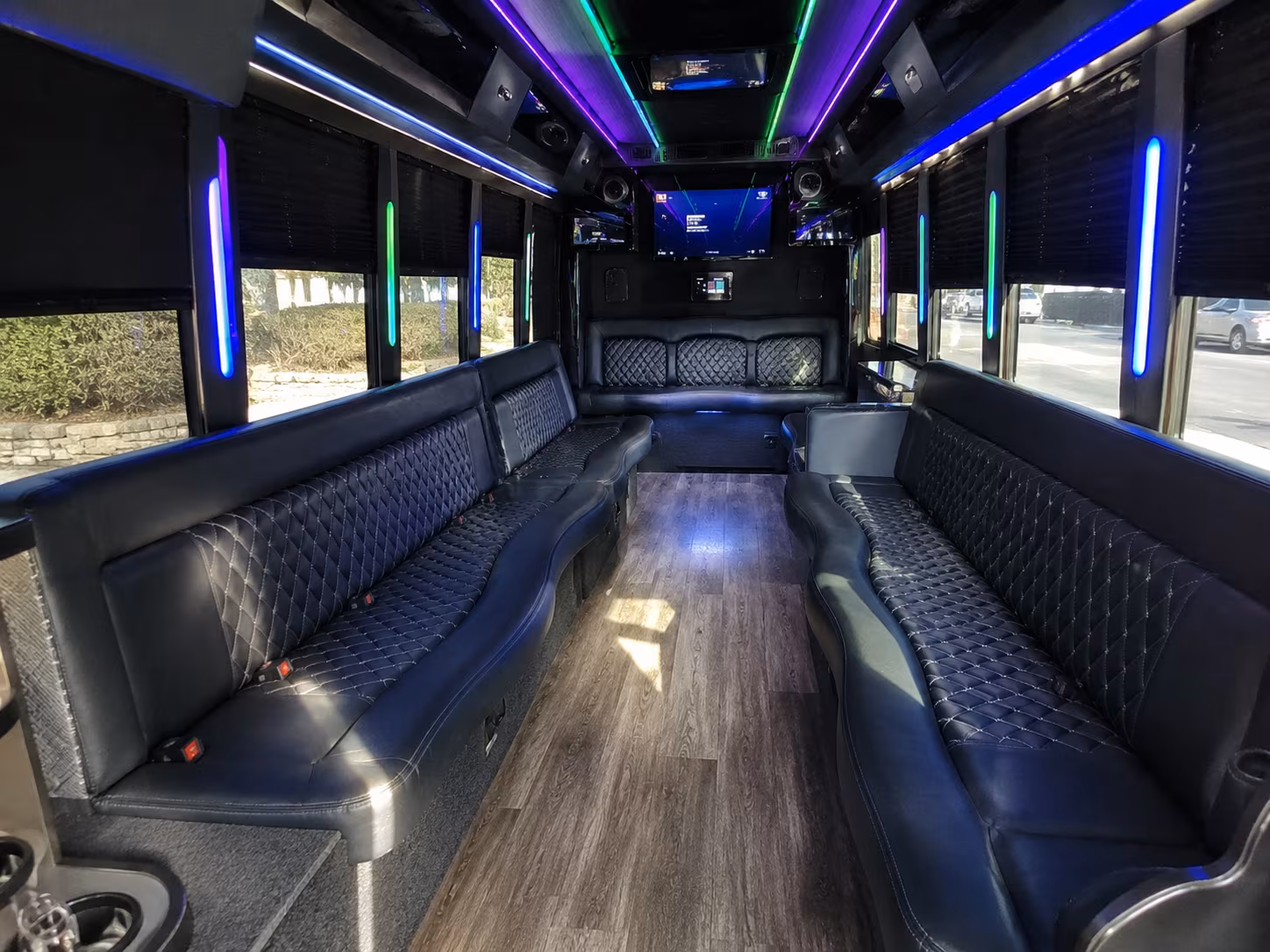 bountiful 15 passenger party bus interior