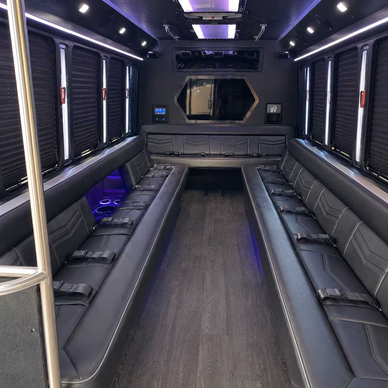 bountiful 18 passenger party bus interior