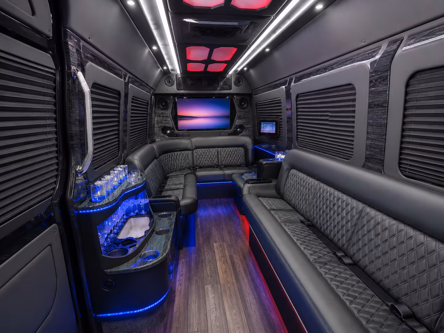 bountiful 25 passenger party bus inside