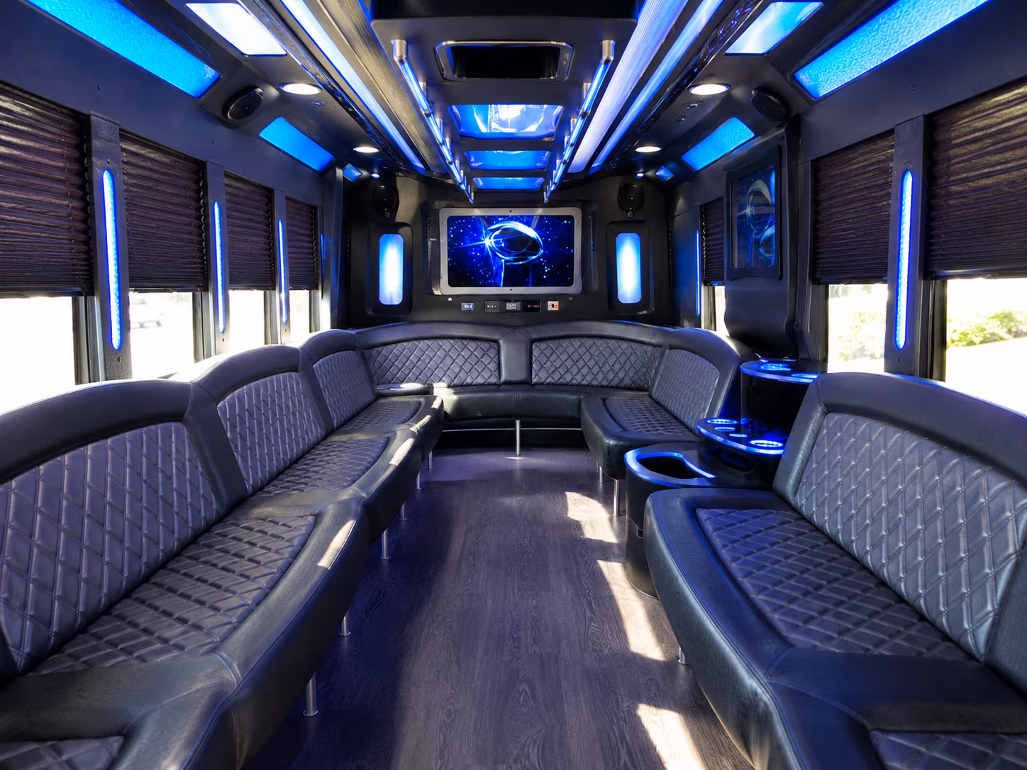 bountiful 28 passenger party bus inside