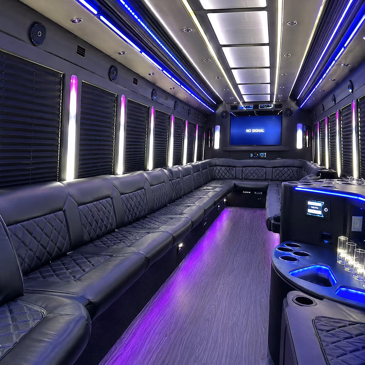 bountiful 30 passenger party bus inside