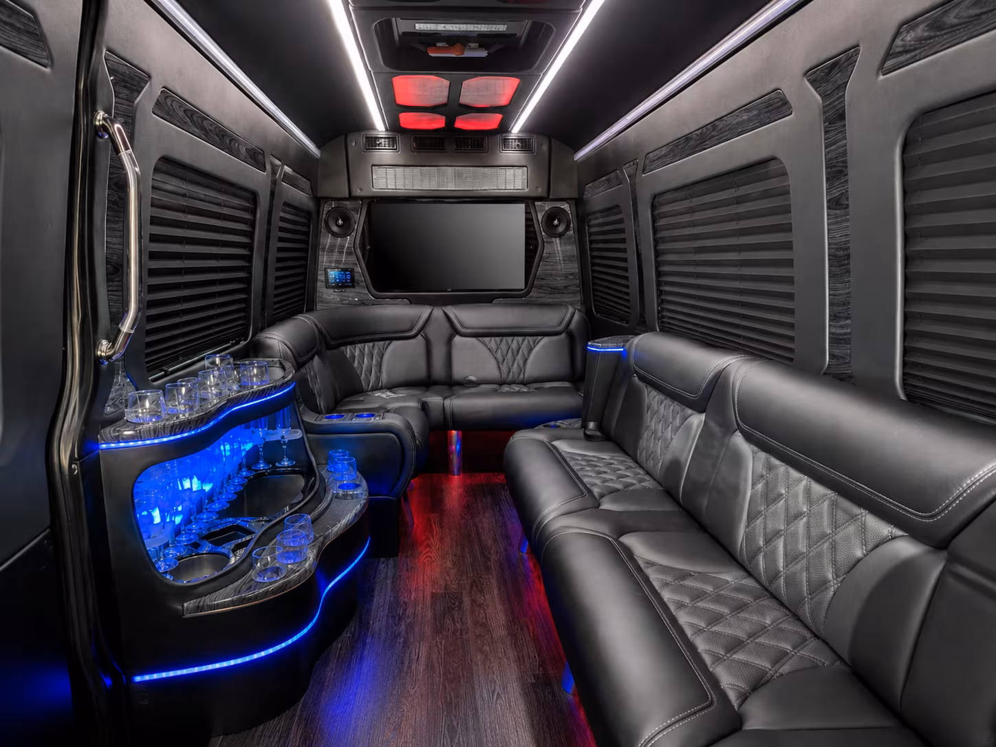 bountiful 30 passenger party bus interior