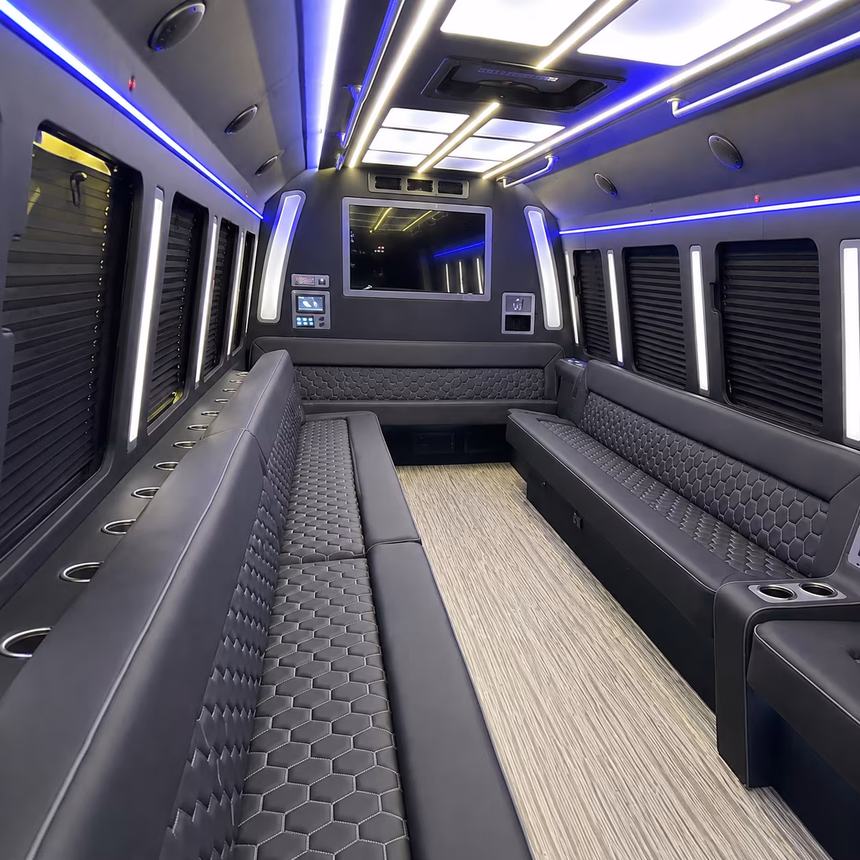 bountiful 40 passenger party bus inside