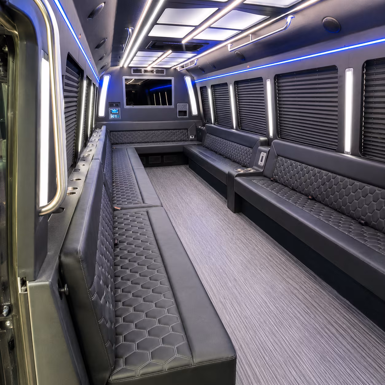 bountiful 40 passenger party bus interior