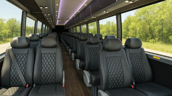Interior of Charter Bus Company Bountiful's 28 Passenger Mini bus in Bountiful