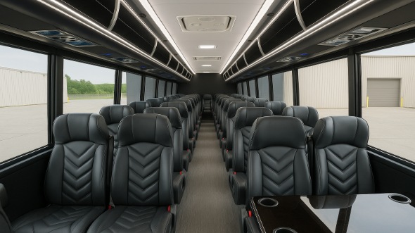 Interior of Charter Bus Company Bountiful's 30 Passenger Minibus in Bountiful