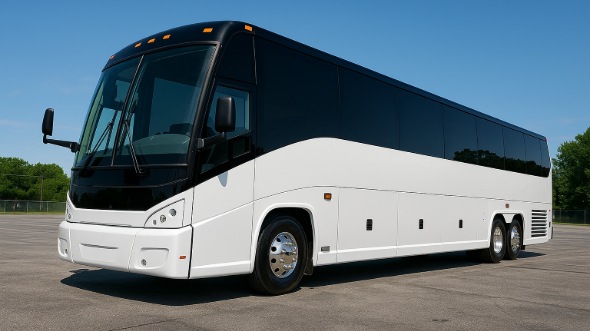 Exterior of Charter Bus Company Bountiful's 50 Passenger Charter Bus in Bountiful