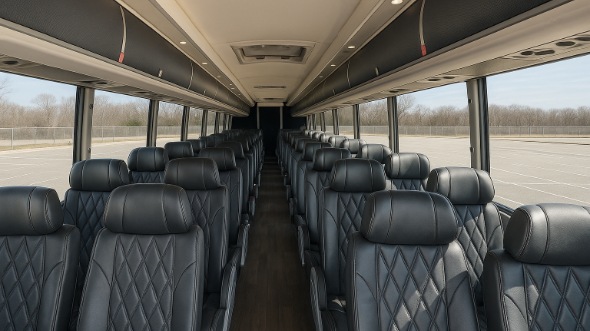 Interior of Charter Bus Company Bountiful's 50 Passenger Charter Bus in Bountiful