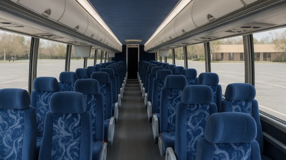 Interior of Charter Bus Company Bountiful's 54 Passenger Charter Bus in Bountiful