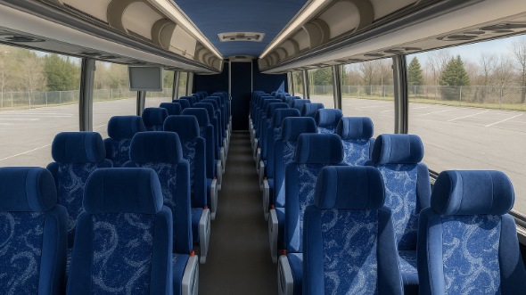 Interior of Charter Bus Company Bountiful's 55 Passenger Charter Bus in Bountiful