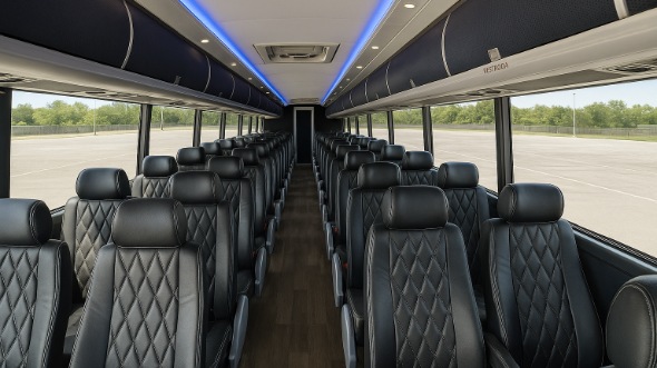 Interior of Charter Bus Company Salt Lake City's 56 Passenger Charter Bus in Salt Lake City