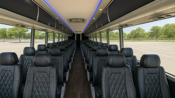 bountiful 50 passenger charter bus inside