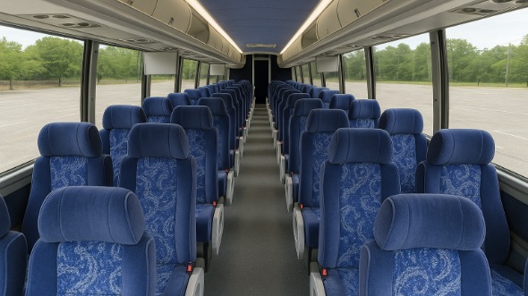 bountiful 55 passenger charter bus inside