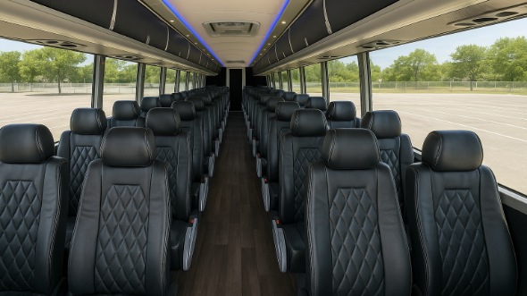 bountiful 56 passenger charter bus inside
