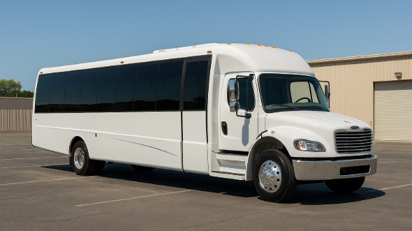 Exterior of Charter Bus Company Bountiful's Party Bus in Bountiful