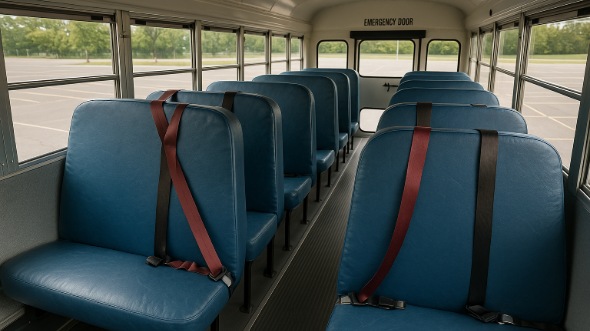 Interior of Charter Bus Company Salt Lake City's School Bus in Salt Lake City