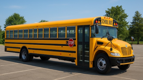 Exterior of Charter Bus Company Salt Lake City's School Bus in Salt Lake City