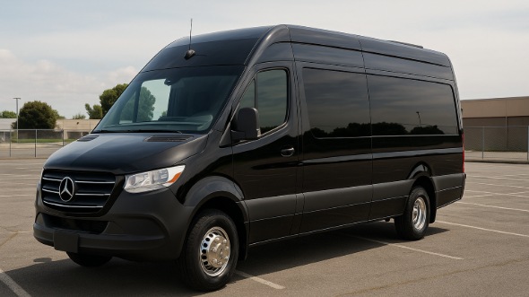Exterior of Charter Bus Company Bountiful's Sprinter Limo in Bountiful